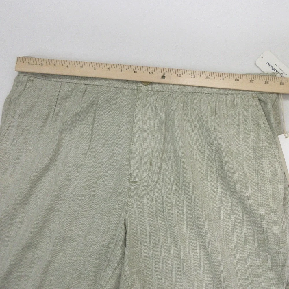 Tommy Bahama Men Pants LT Beach Coast Linen Blend Herringbone Elastic Waist New